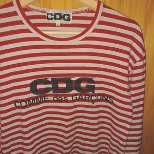 Comme Des Garcons "Sprawl logo" Striped Ls